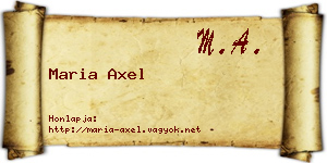 Maria Axel névjegykártya
